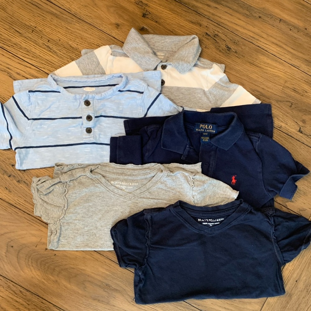 Boys 3T tops. Lot of 5: Polo, Burt’s Bees, Old Navy